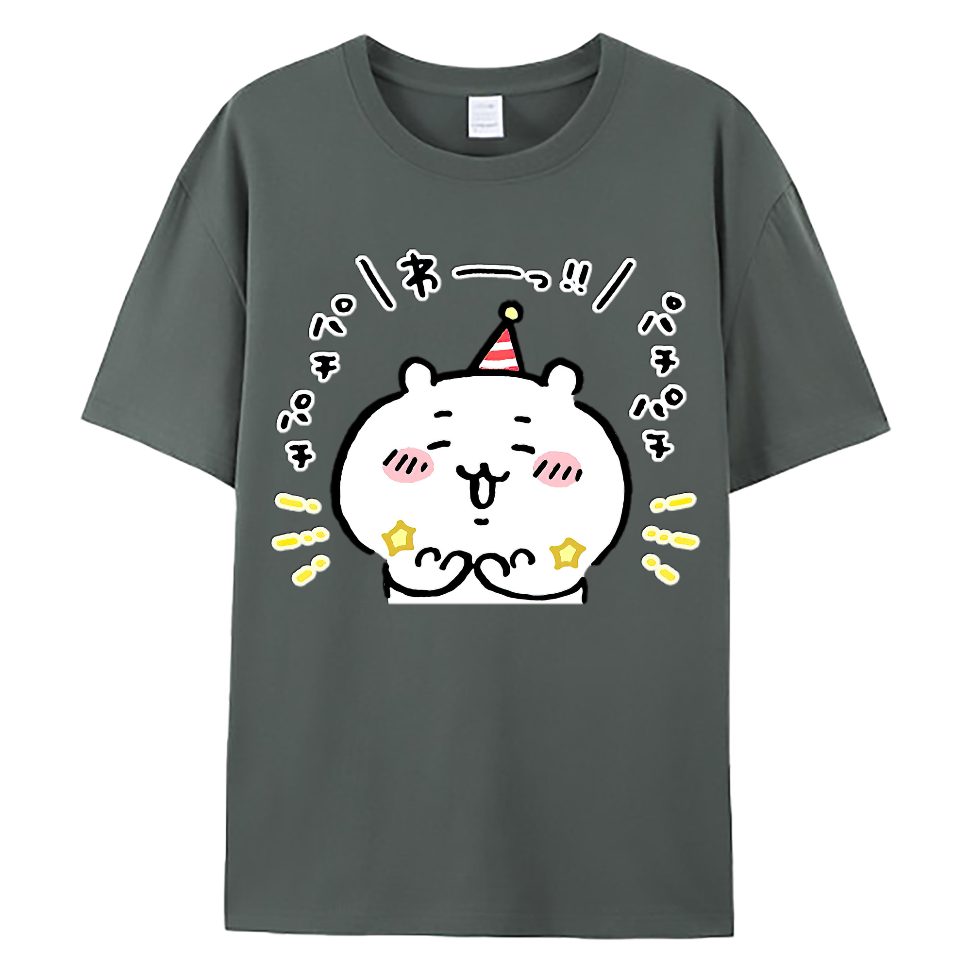 （画像用） ちいかわ ちいかわ Chii-kawa chiikawa 綿100％ メンズ半袖Tシャツ｜肌触りやわらか＆通気性